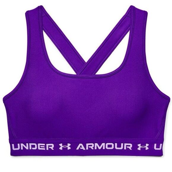 Under Armour Women's Mid Crossback Sports Bra Purple Small - Picture 1 of 8